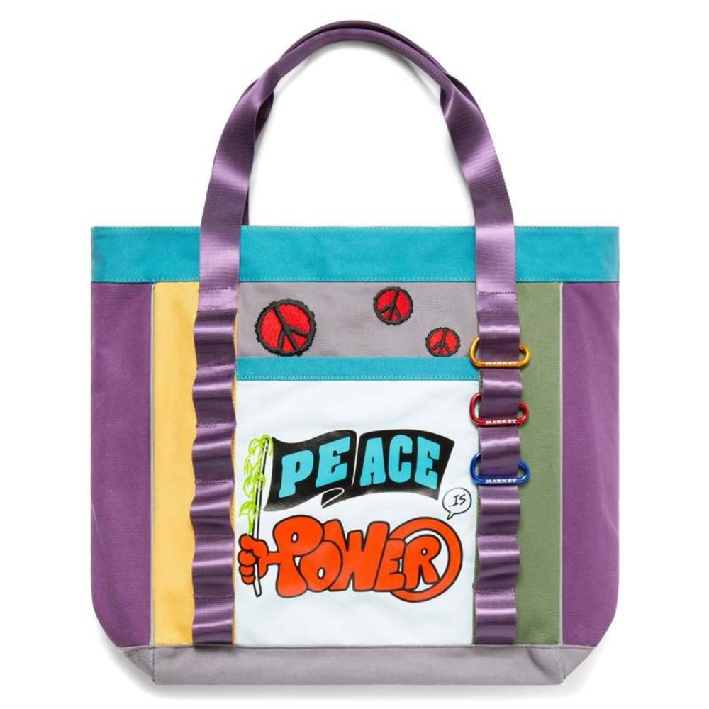💰 NWT Market Peace and Power Canvas Mesh Tote Bag